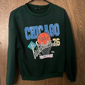 shein dark green crewneck size medium